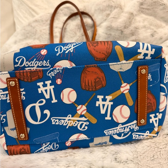Dooney & Bourke Dodgers Blue and Brown Tote - Picture 4 of 9